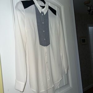Stylish White and Gray women blouse - Maeve